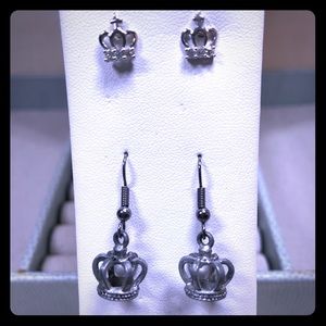 NWOT Betsey Johnson Crown Studs + Bonus Pair!